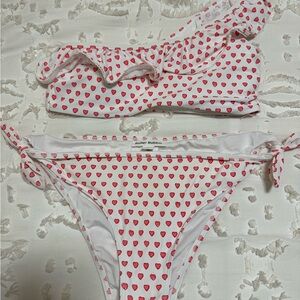 Roller Rabbit White and Red Heart Bikini